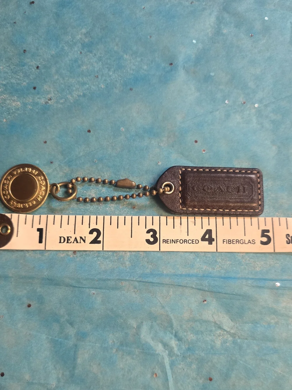 SOLD Vintage Coach Mahogany Leather Hangtag & Brass EST 1941 Medallion Charm Set
